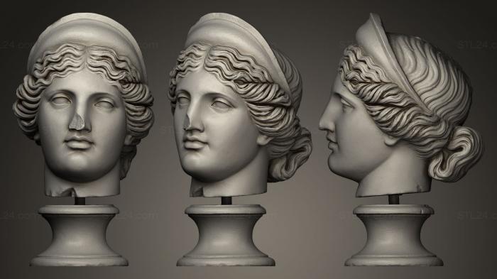 Бюсты и головы античные и исторические (Юнона, BUSTA_0077) 3D модель для ЧПУ станка